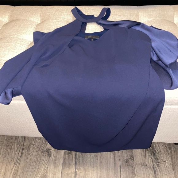 BCBG Navy Blue- open shoulder dress - Picture 5 of 7